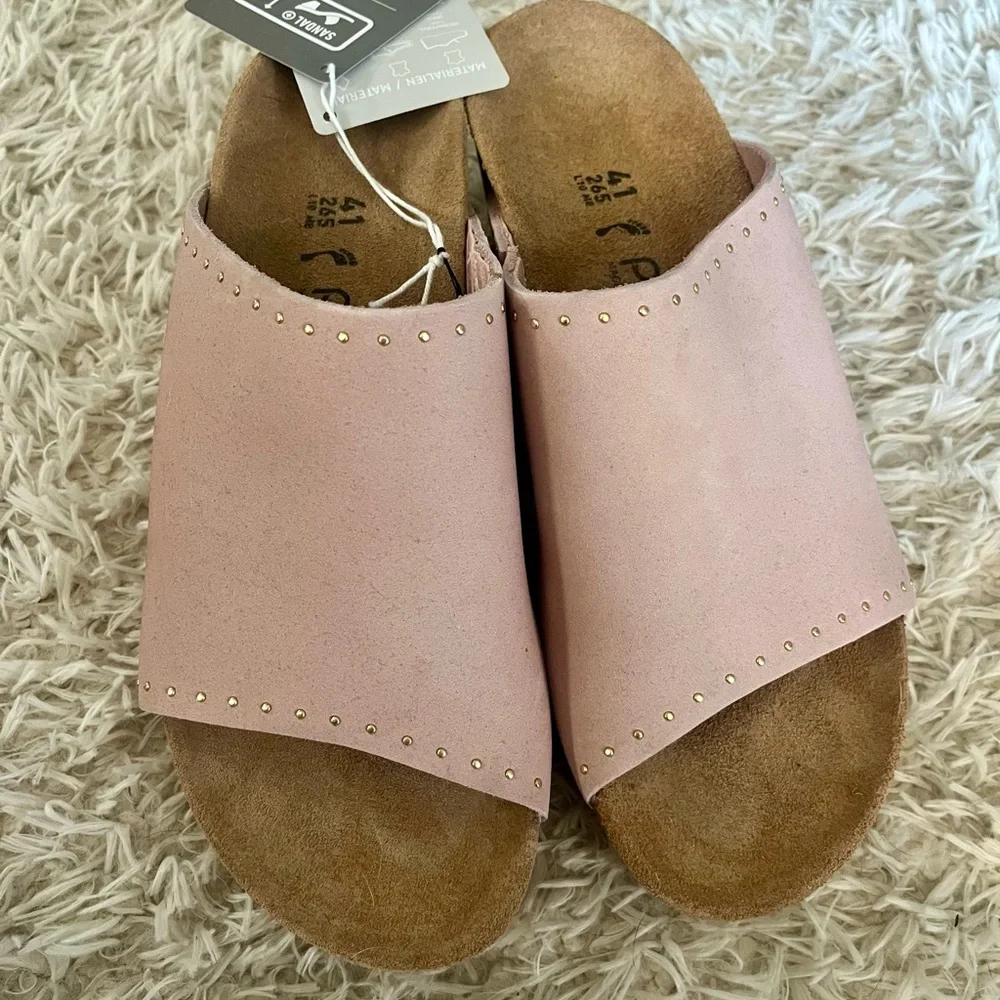 Papillio Pink Suede Slide Sandals - Women's